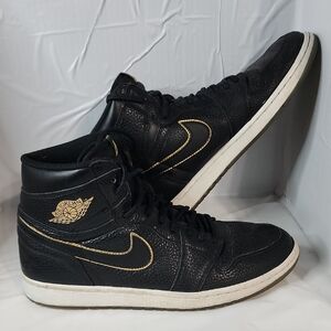 NIKE AIR JORDAN 1 RETRO HIGH OG "CITY OF FLIGHT" BLACK-GOLD SZ 11 [555088-031]